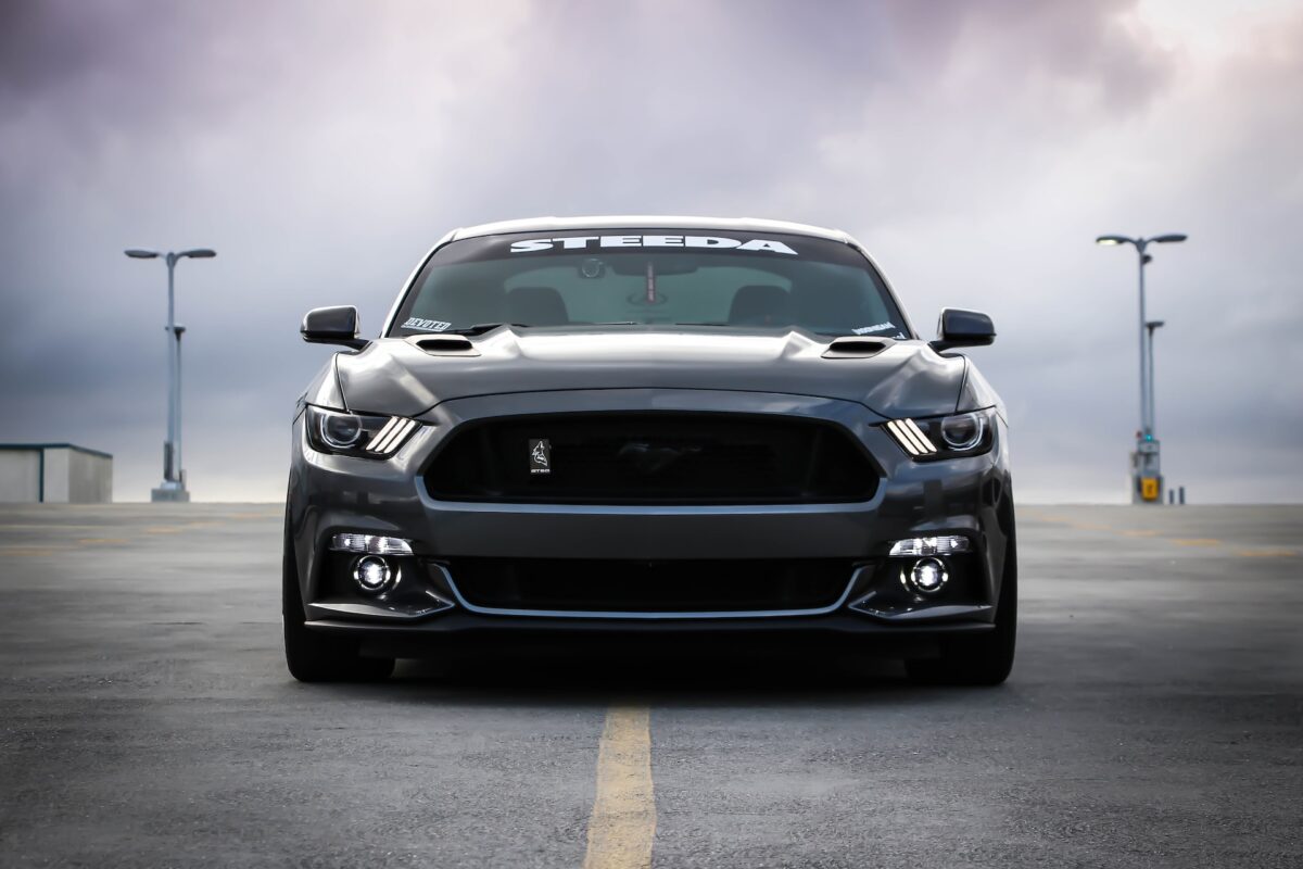 front of ford mustang